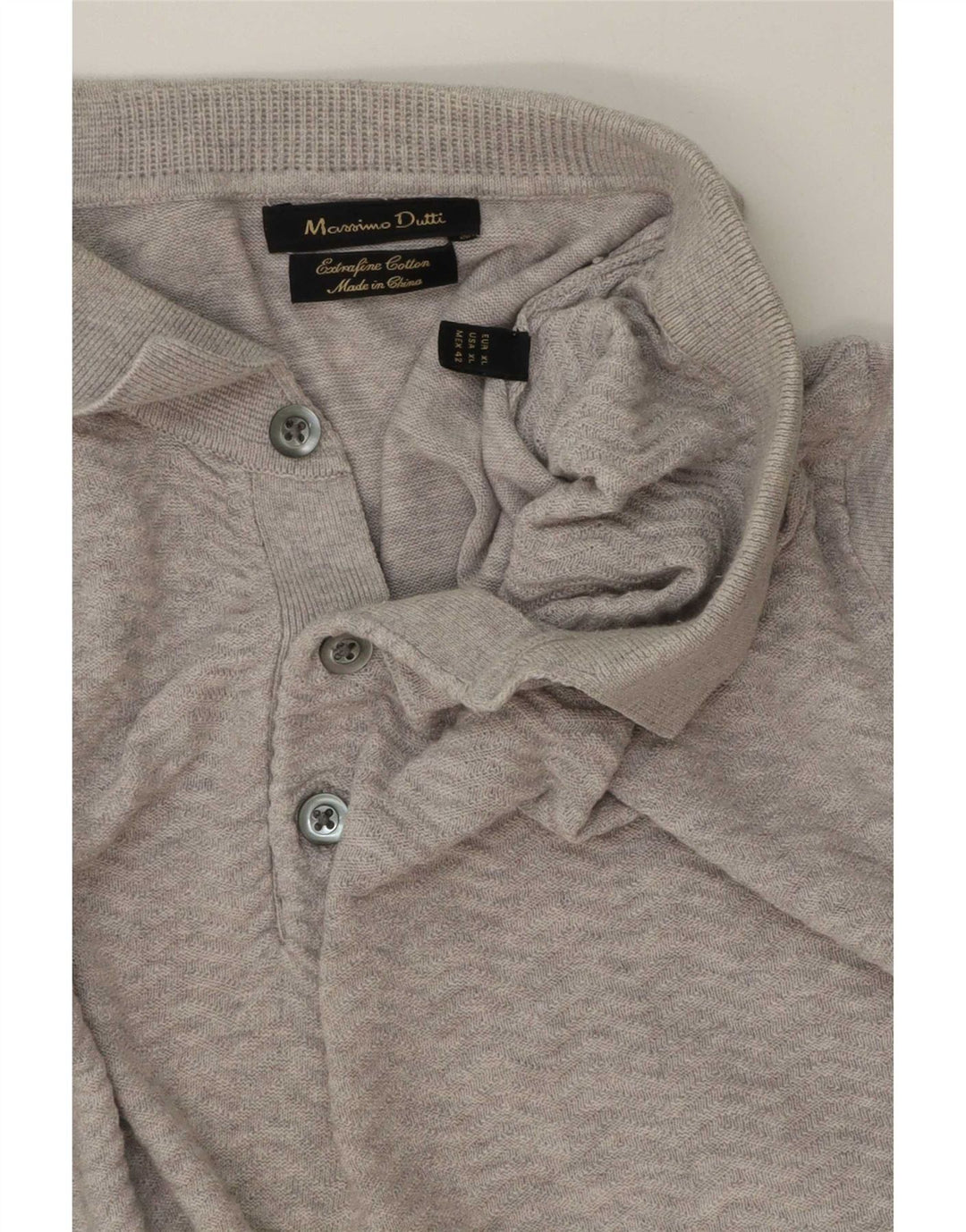 Maglione maglione da uomo con collo alto Massimo Dutti XL in cotone grigio