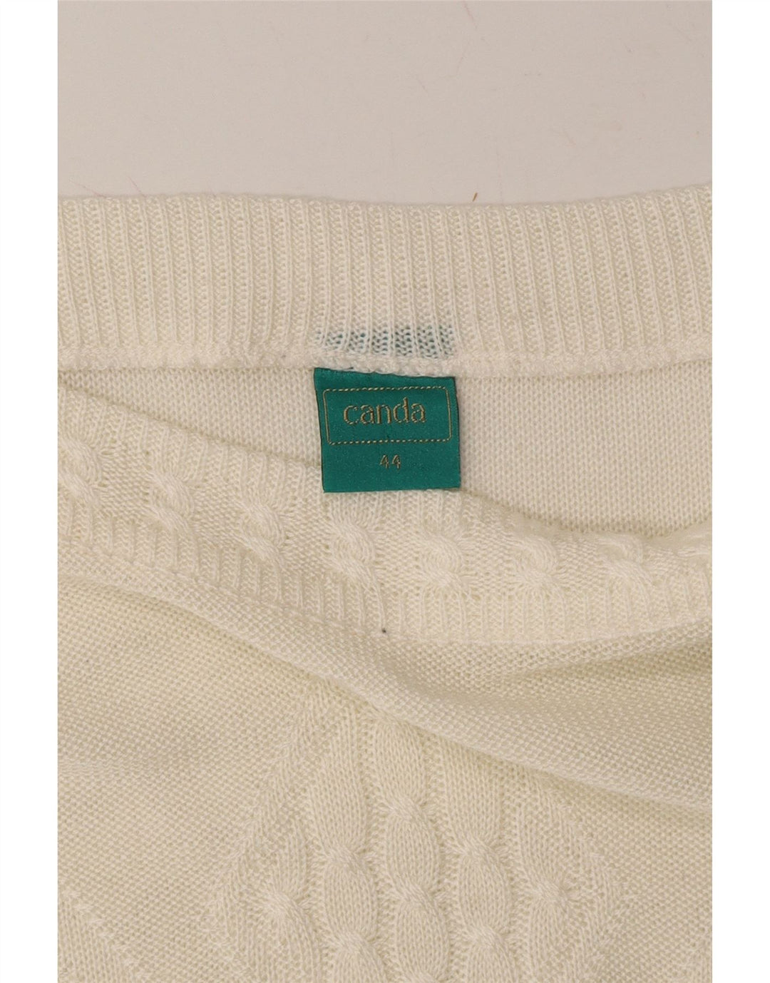 CANDA Womens Oversized Crop Boat Neck Jumper Sweater IT 44 Medium White Vintage Canda and Second-Hand Canda from Messina Hembry 