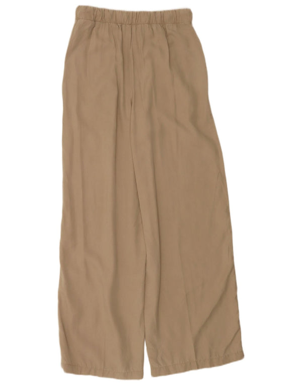 Pantaloni a gamba larga a vita alta da donna Zara XS W24 L30 Lyocell beige