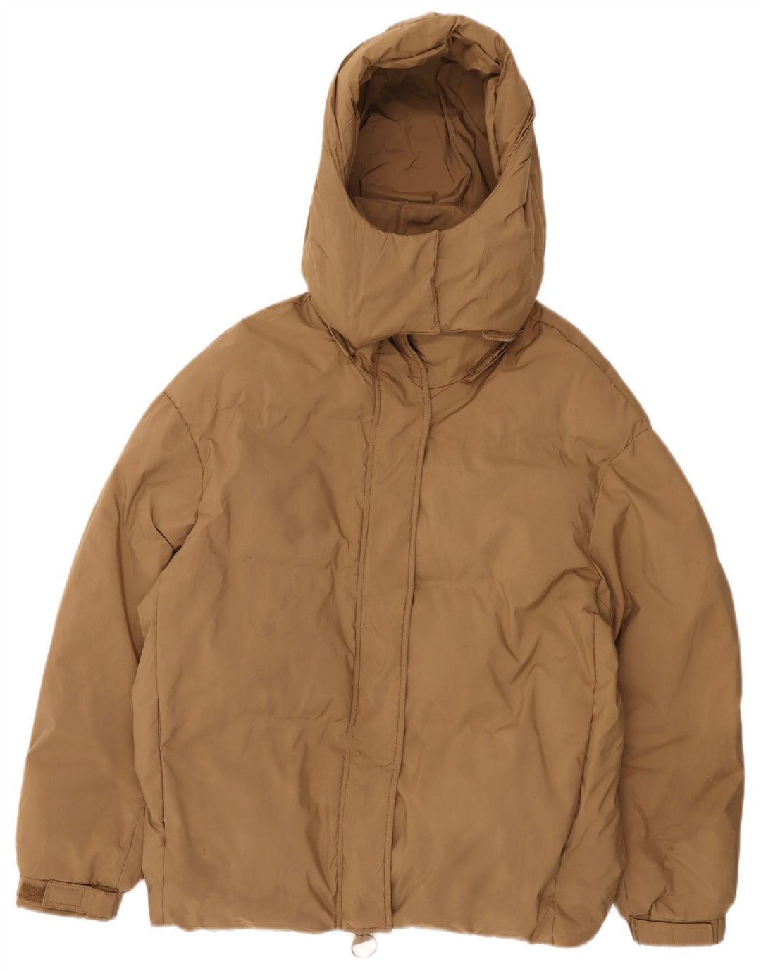 Giacca imbottita oversize da donna Zara UK 10 piccola in poliestere beige