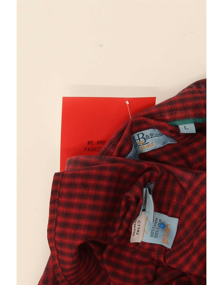 Camicia da uomo Harmont & Blaine in cotone a quadri rossi grandi