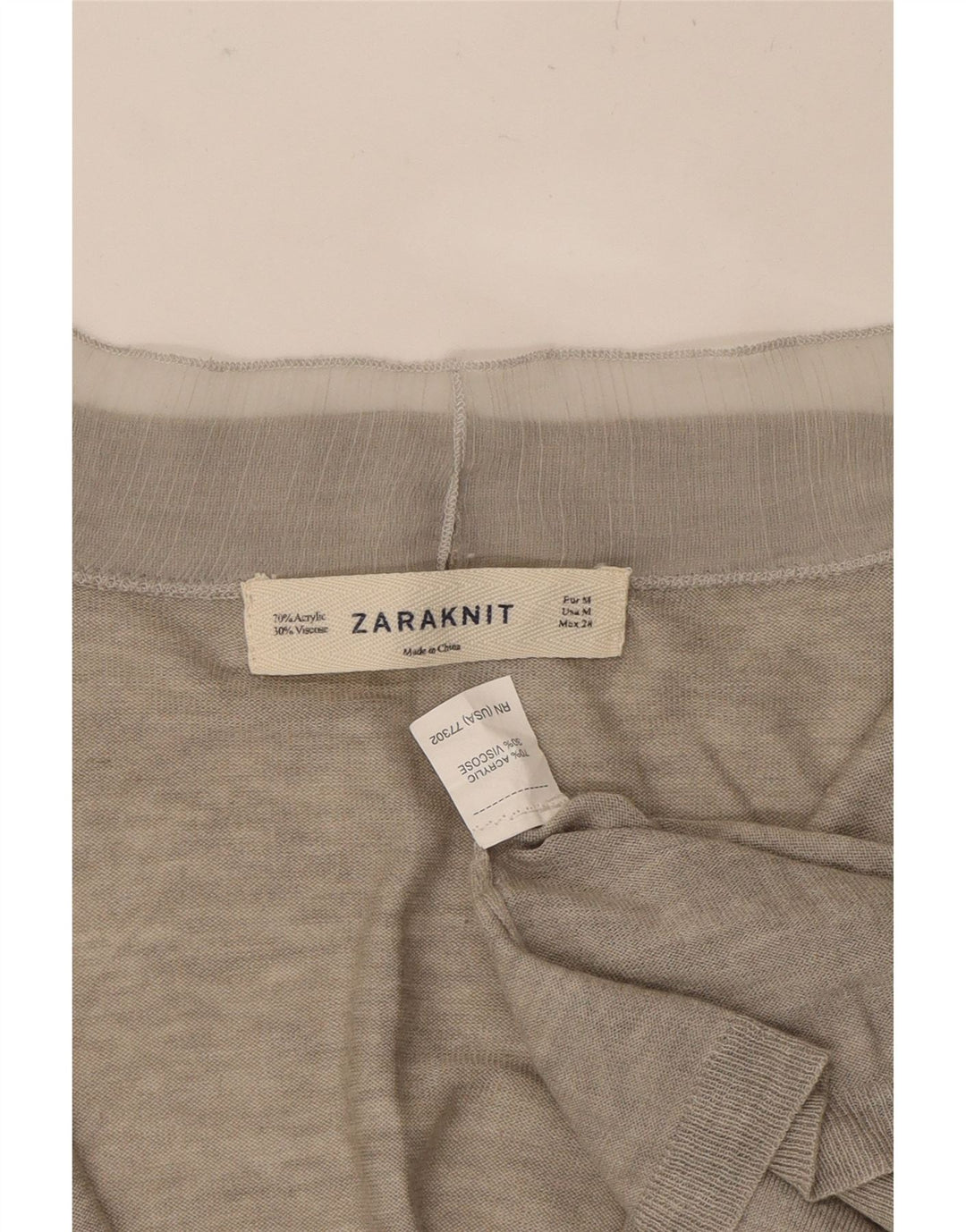 ZARA Womens Open Cardigan Sweater UK 12 Medium Grey Acrylic Vintage Zara and Second-Hand Zara from Messina Hembry 