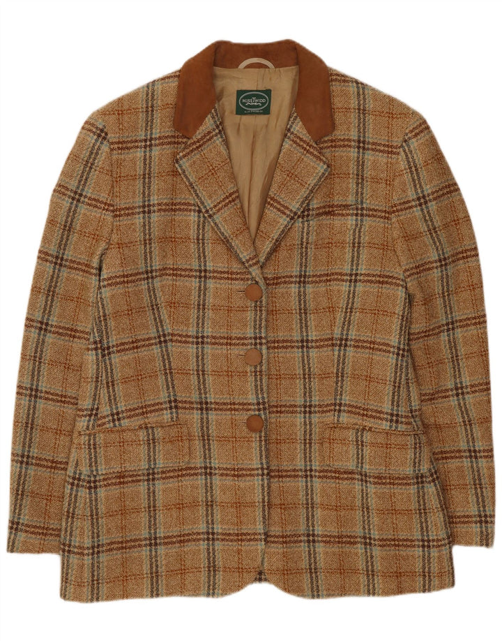 Giacca blazer a 3 bottoni da donna Misstwidd IT 44 Check beige medio