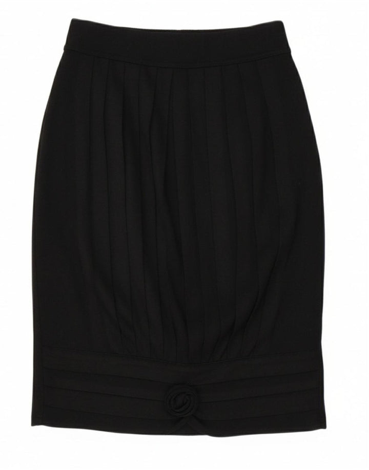 VINTAGE Womens Pencil Skirt W28 Medium  Black Acrylic