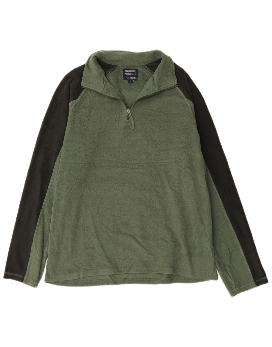 Maglione in pile da uomo con zip e collo Mountain Warehouse color block verde medio