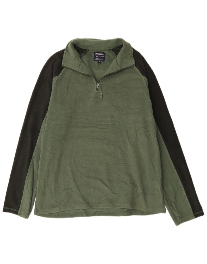 Maglione in pile da uomo con zip e collo Mountain Warehouse color block verde medio