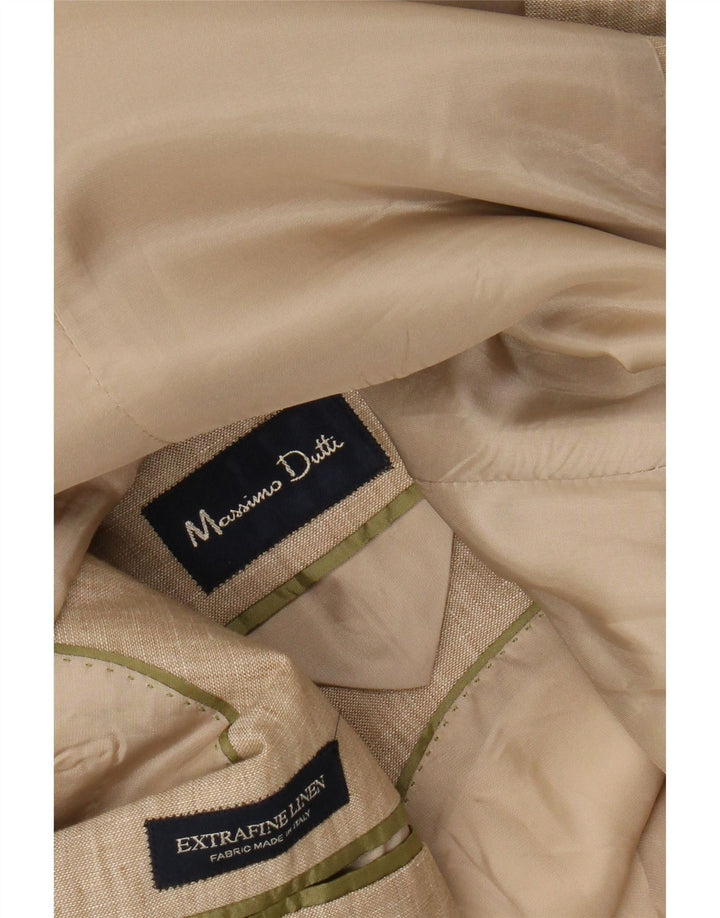 MASSIMO DUTTI Giacca blazer da uomo a 3 bottoni UK 38 Lino beige medio
