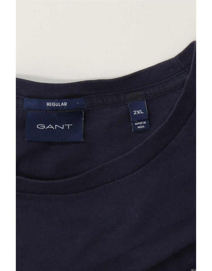 Gant Maglietta Regular da Uomo 2XL Blu Navy