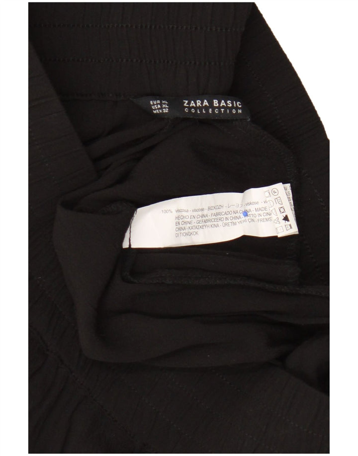 Pantaloncini Zara Donna XL W32 Viscosa Nera
