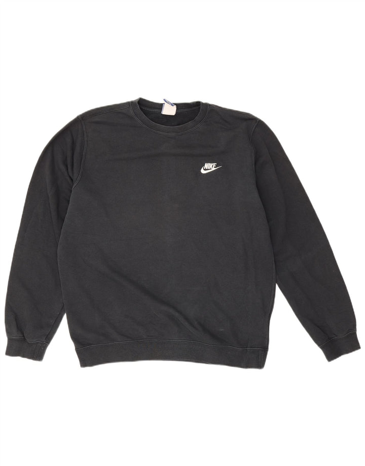 NIKE Felpa da Uomo Maglione Medio Nero in Cotone