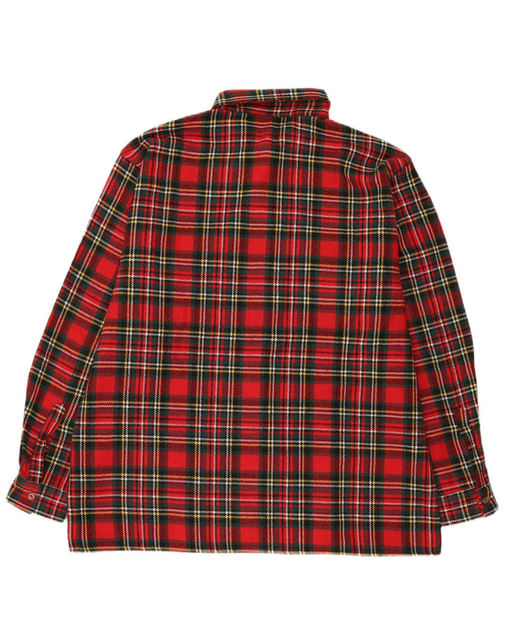 Camicia vintage da uomo in flanella XL in lana a quadri rossi