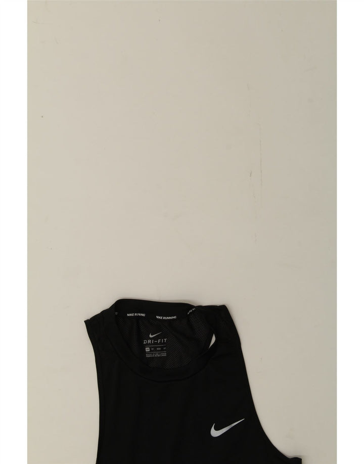 NIKE Womens Dri Fit Vest Top UK 4 XS Black Polyester Vintage Nike and Second-Hand Nike from Messina Hembry 