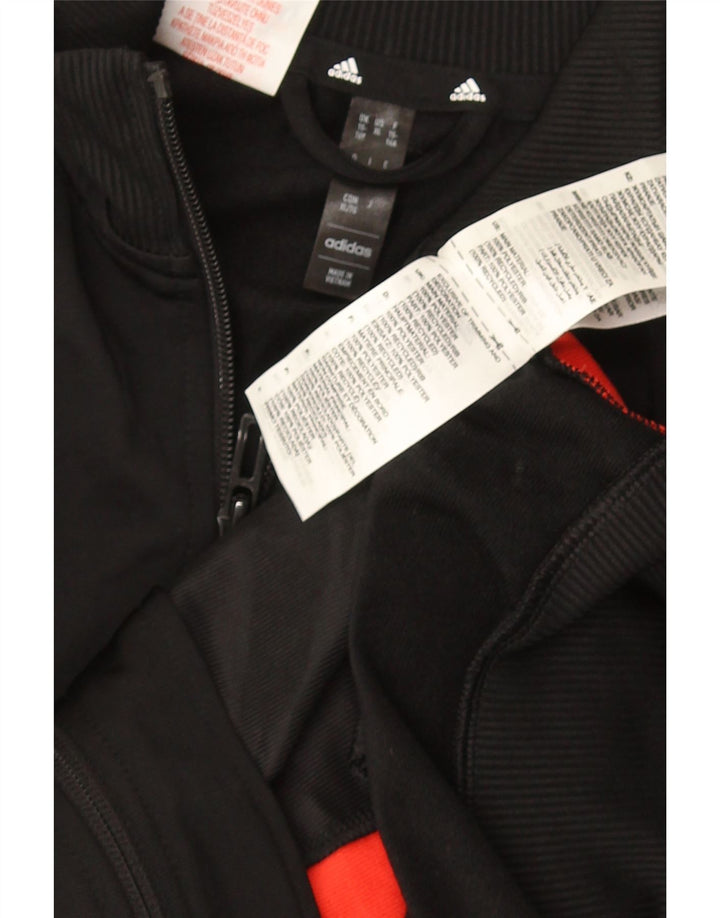 Giacca da tuta da ragazza Adidas 15-16 anni in poliestere color block nero