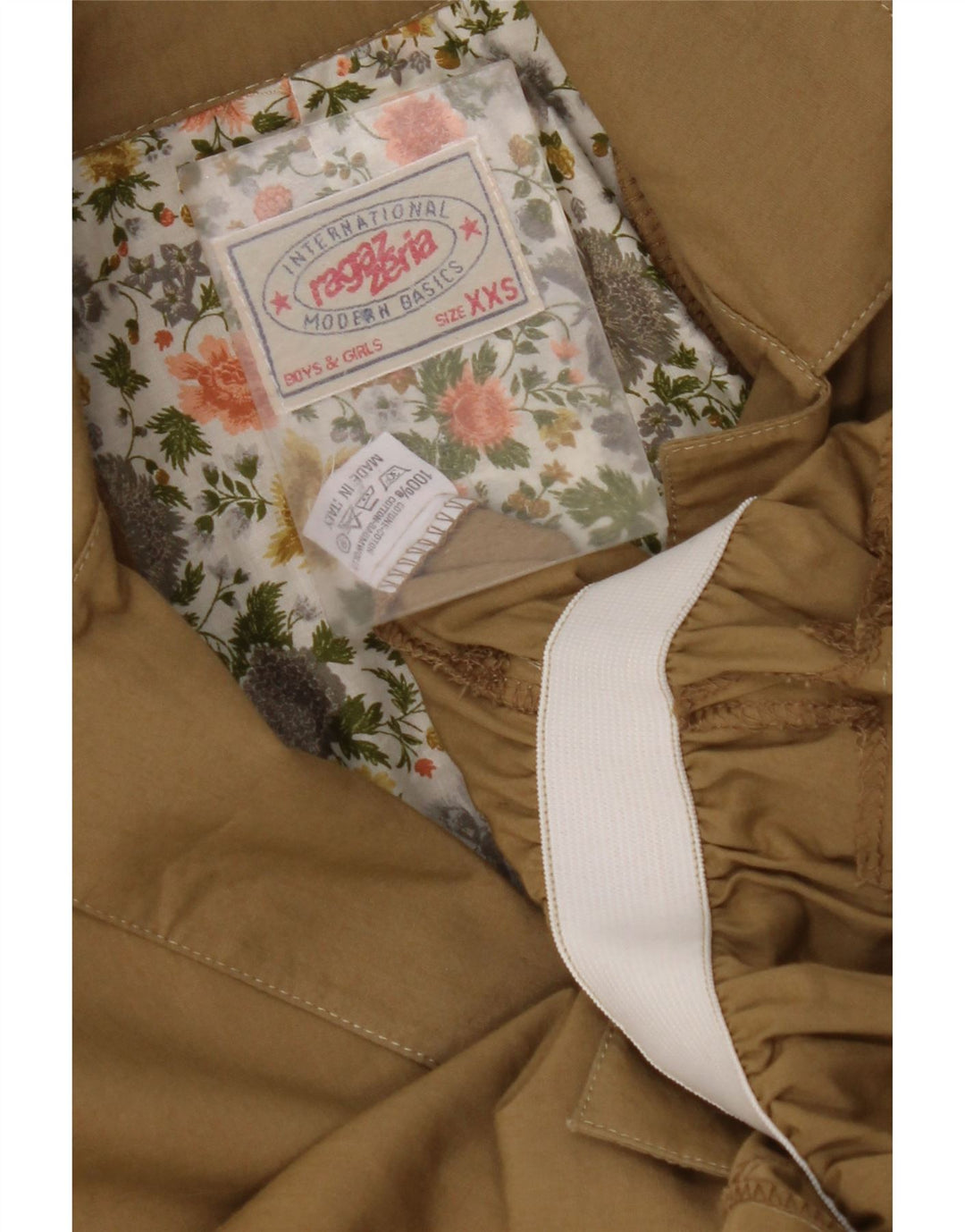 Giacca blazer con cappuccio a 4 bottoni da donna VINTAGE taglia 6 2XS cotone marrone