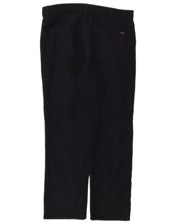 Pantaloni casual dritti regolari da uomo Marks & Spencer W34 L29 Blu Navy