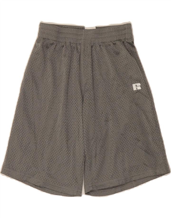 RUSSELL ATHLETIC Boys Sport Shorts 10-11 Years Medium Grey Polyester Vintage Russell Athletic and Second-Hand Russell Athletic from Messina Hembry 