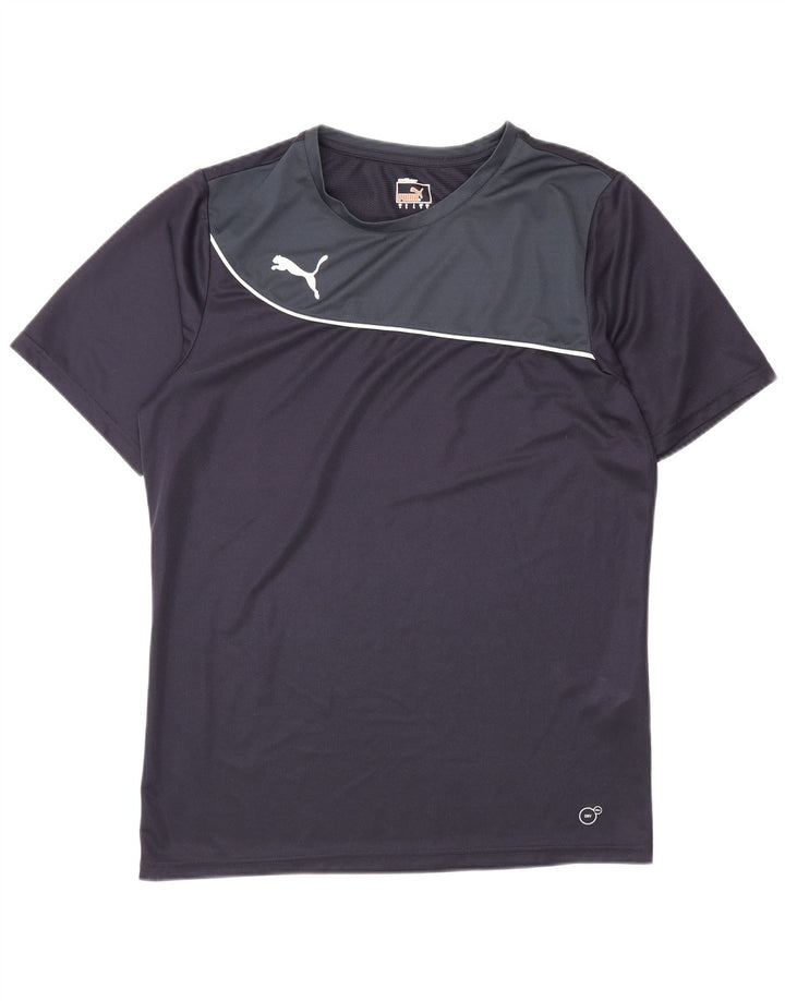 T-shirt da uomo Puma Top Large blu navy color block