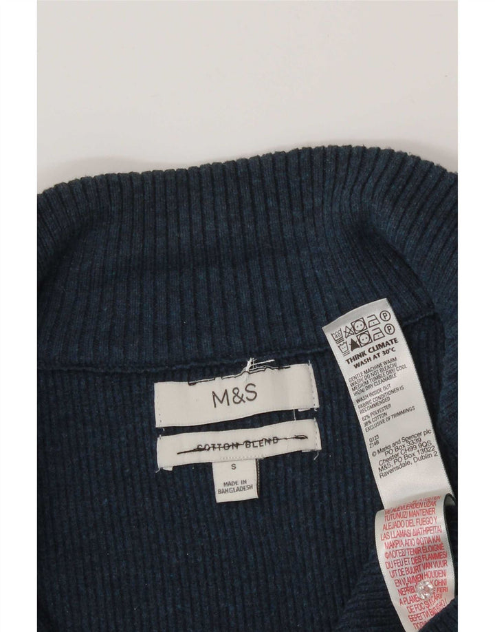 Maglione cardigan da uomo Marks & Spencer piccolo poliestere blu