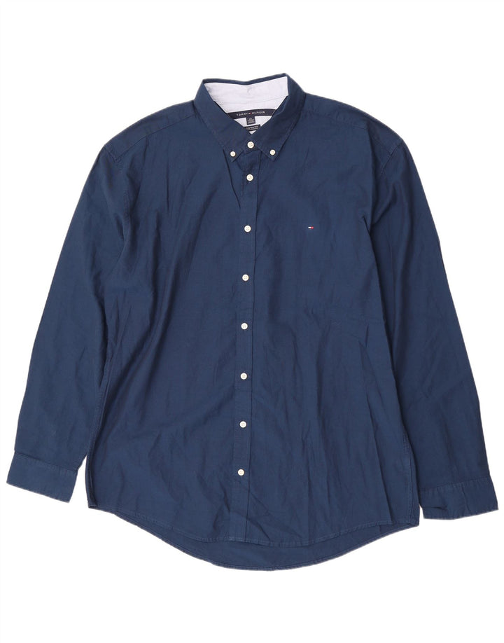 Camicia da uomo su misura Tommy Hilfiger 2XL cotone blu navy