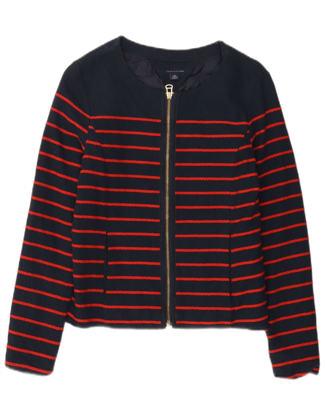 Giacca bomber da donna Tommy Hilfiger UK 6 XS blu navy a righe