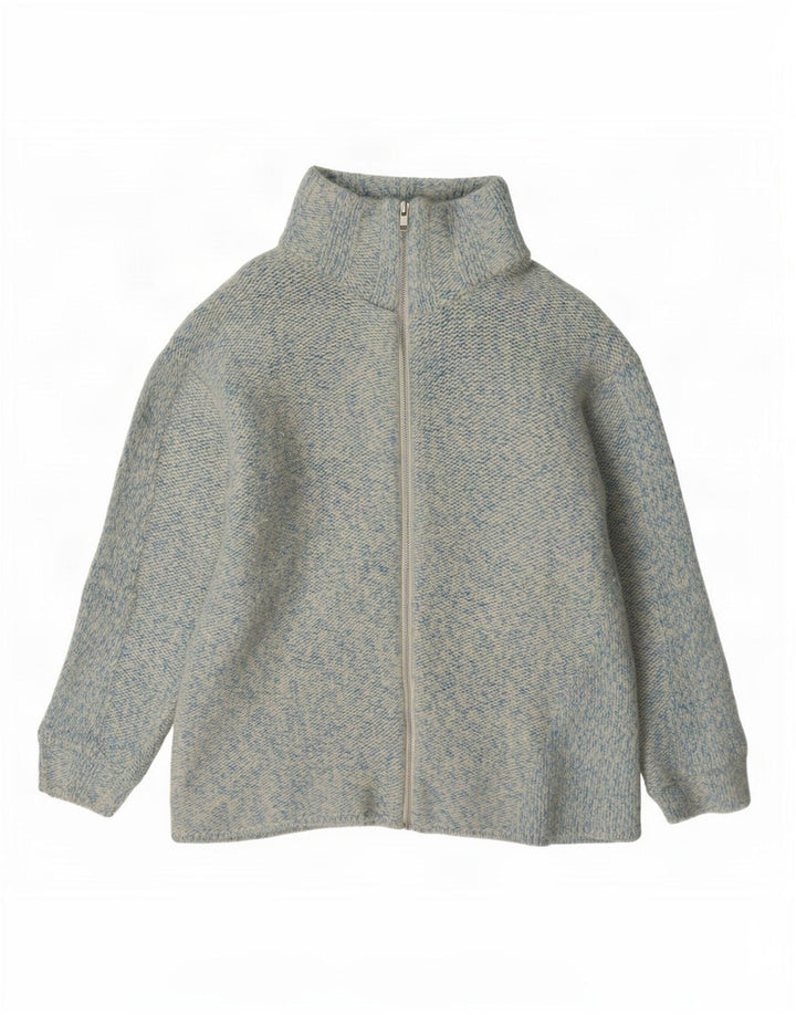 Maglione cardigan ingegnerizzato da donna Levi's UK 14 Lana screziata blu medio