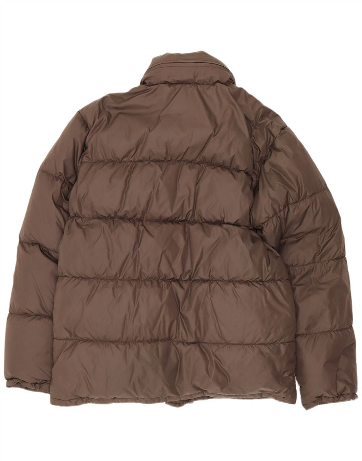 Alberto Aspesi Giacca imbottita con cappuccio da uomo UK 36 Small Marrone Nylon
