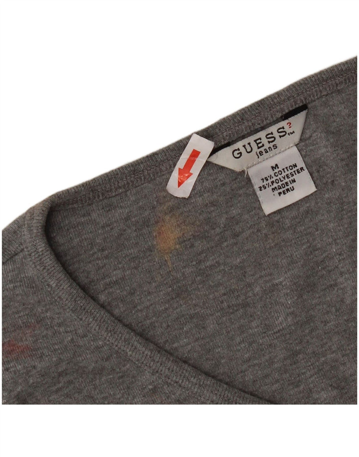 Guess Crop Top da donna a maniche lunghe UK 12 Cotone grigio medio
