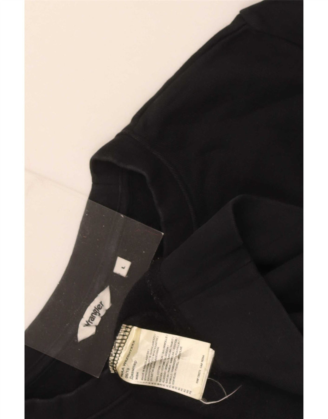 Felpa grafica da donna Wrangler UK 16 grande cotone nero