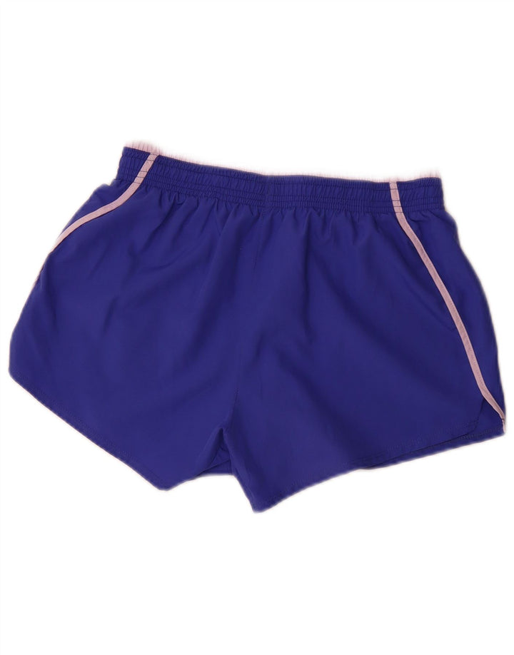 Pantaloncini sportivi grafici NIKE da donna Dri Fit UK 10 piccoli poliestere blu