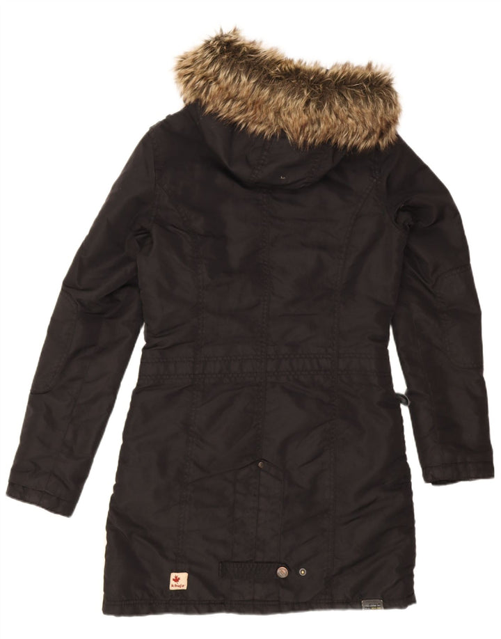 Giacca parka con cappuccio da donna KHUJO UK 10 piccola nera