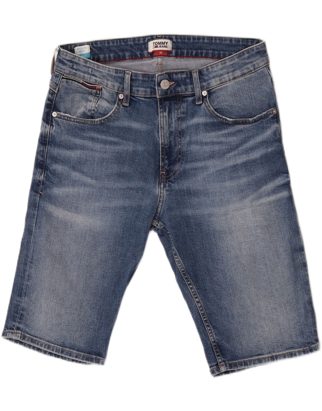 Pantaloncini di jeans da uomo Tommy Hilfiger W32 cotone blu medio