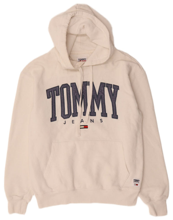 Maglione con cappuccio grafico da uomo Tommy Hilfiger piccolo in cotone bianco