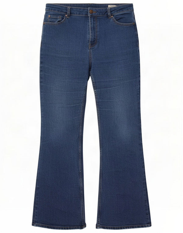 Marks & Spencer Womens The Eva Bootcut Jeans UK 18 XL W36 L30 Blue Cotton
