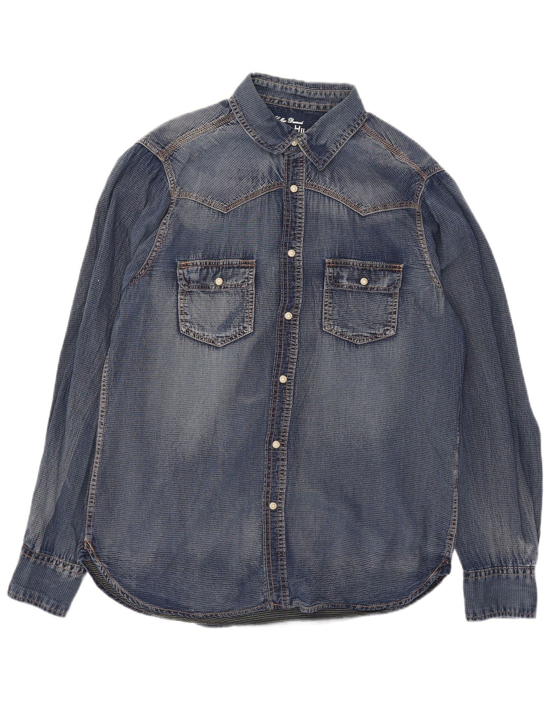 Camicia di jeans da uomo Grand & Hills grande in cotone blu