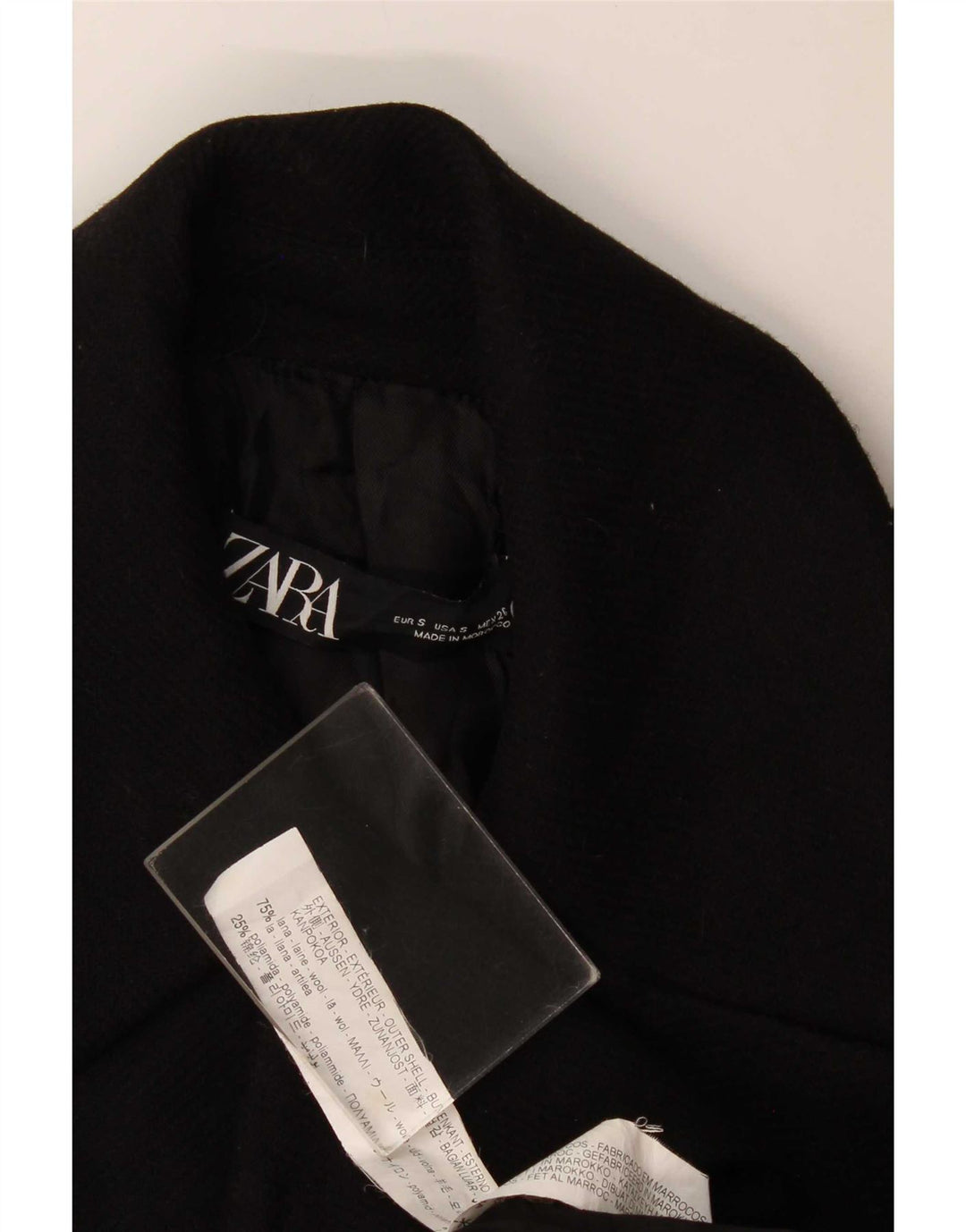 Cappotto doppiopetto da donna Zara UK 10 piccolo in lana nera