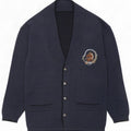 Maglione cardigan da uomo vintage medio blu navy screziato