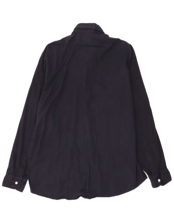 Camicia da uomo Rifle Large in cotone blu navy