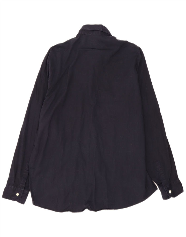 Camicia da uomo Rifle Large in cotone blu navy