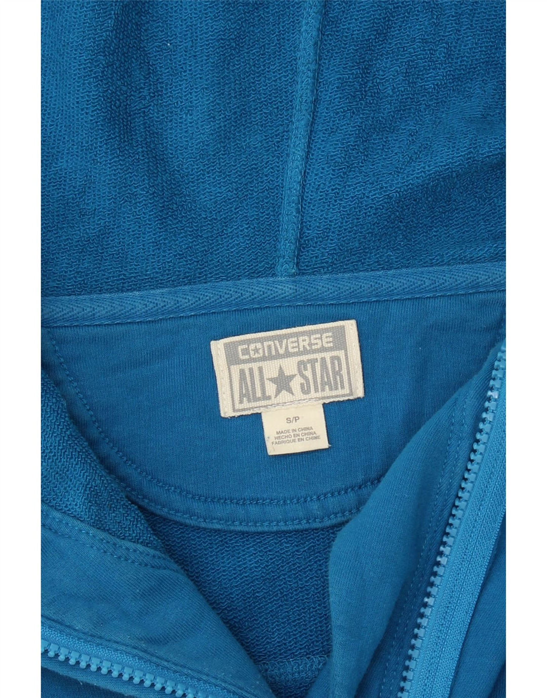 CONVERSE Womens Zip Hoodie Sweater UK 10 Small Blue Polyester Vintage Converse and Second-Hand Converse from Messina Hembry 