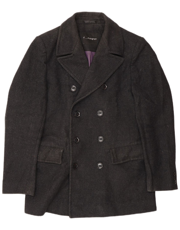 Cappotto da marinaio da uomo Marks & Spencer UK 38 lana nera media