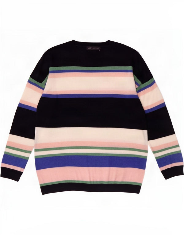 Marks & Spencer Maglione girocollo da donna UK 14 Medium Black Striped