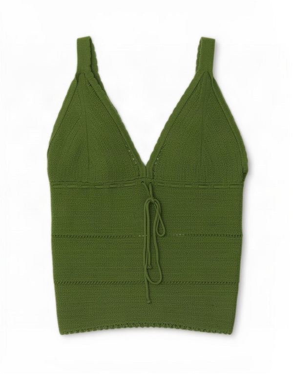 Canotta corta da donna Zara UK 8 Small verde in poliammide