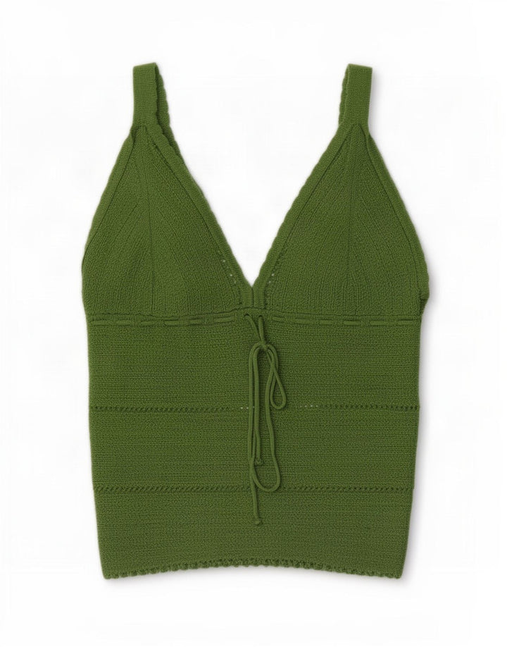 Canotta corta da donna Zara UK 8 Small verde in poliammide