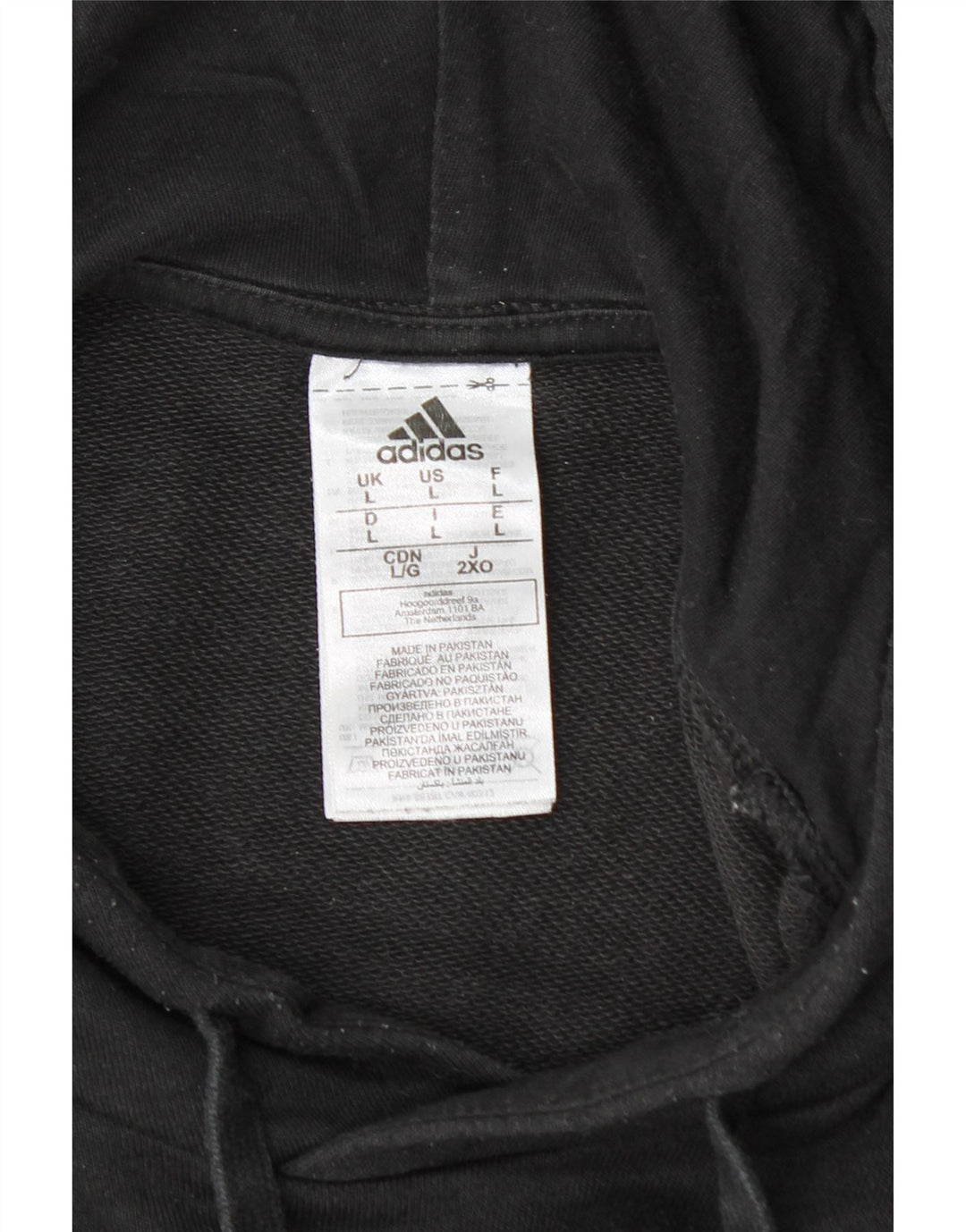 Felpa con cappuccio grafica da uomo ADIDAS grande in cotone nero