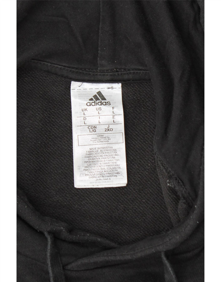 Felpa con cappuccio grafica da uomo ADIDAS grande in cotone nero