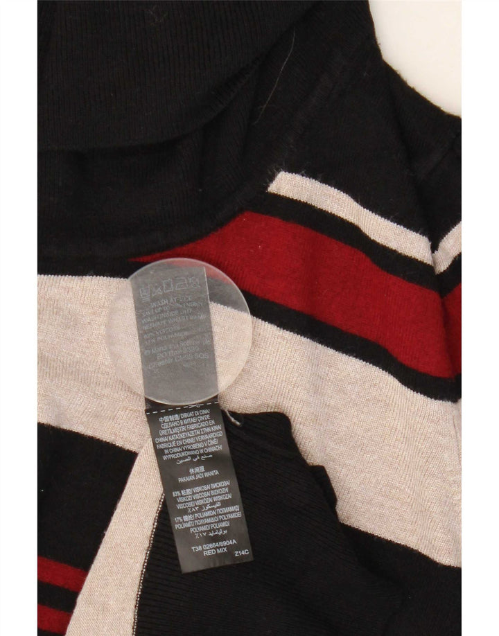 Maglione maglione a collo alto da donna Marks & Spencer UK 16 grandi strisce rosse