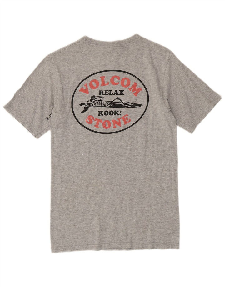T-shirt grafica da uomo Volcom Top piccola in cotone grigio
