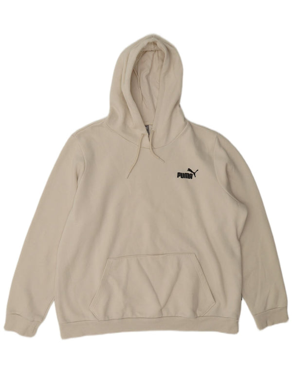 Felpa con cappuccio da donna Puma UK 18 XL cotone bianco sporco