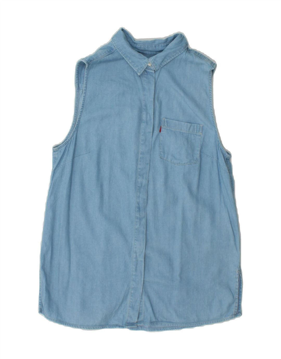 LEVI'S Womens Sleeveless Denim Shirt UK 6 XS Blue Vintage Levi's and Second-Hand Levi's from Messina Hembry 