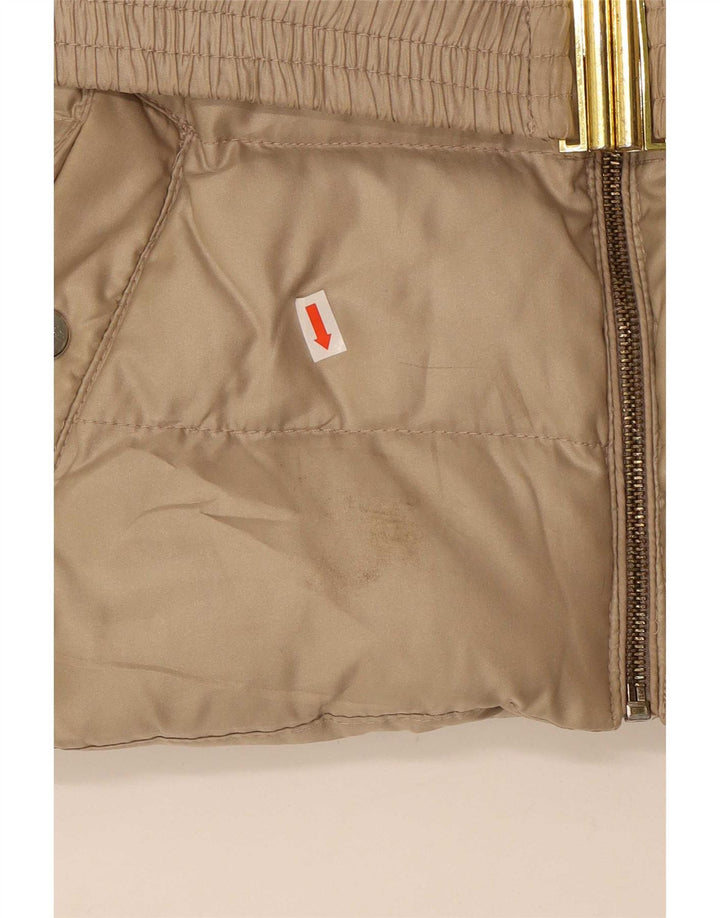 Giacca imbottita da donna Zara UK 16 grande poliestere beige